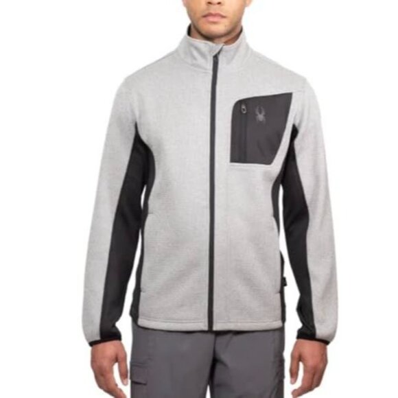 Spyder Men's Relaxed Fit Full Zip Jacket, L, Gray, New - Picture 3 of 13